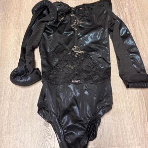 Elegant Black Lace Bodysuit
